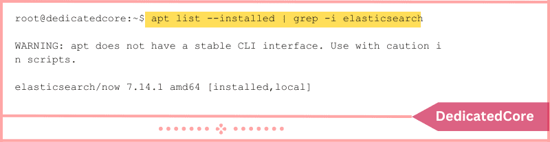 apt list with grep command to match package name