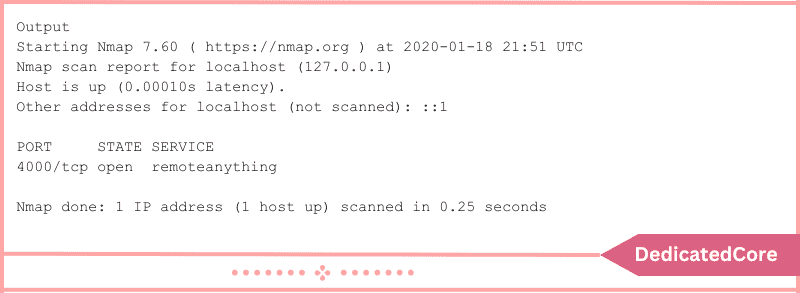 command to check if port is open