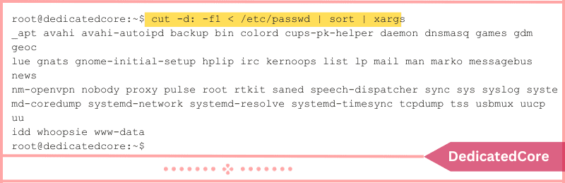 using xargs to organize output of commands