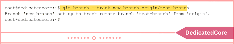 displays new branch from remote branch