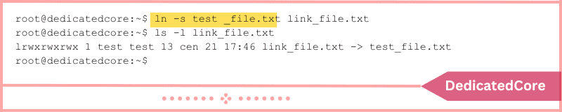 creating a link using the ln command