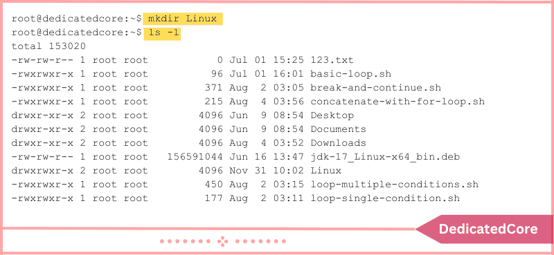 mkdir linux command