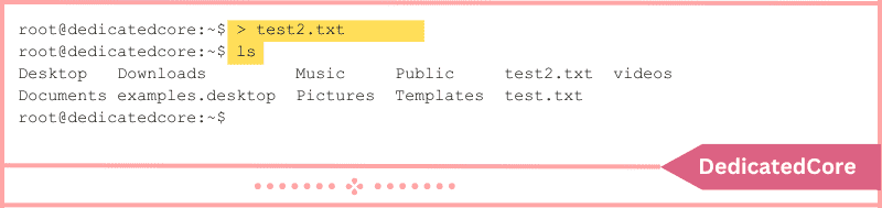 use ls command to list