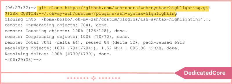 run command to clone the plugin repository