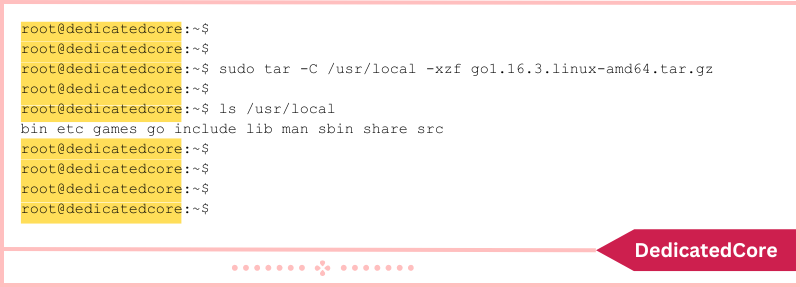 extract golang tarball file