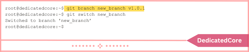 create branch from tag