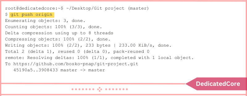 push local changes to remote git repository