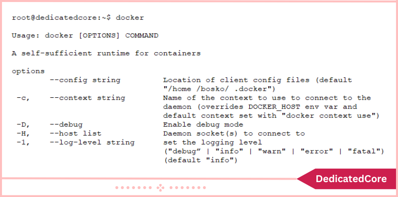 run a docker command in terminal