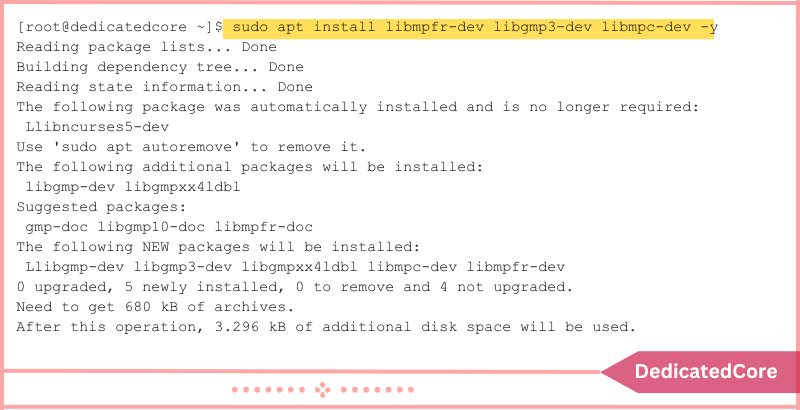 sudo apt install dependencies for compiling gcc from source