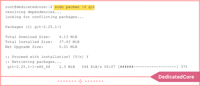 install git by running the command