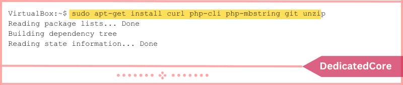 installing php composer requires curl,unzip