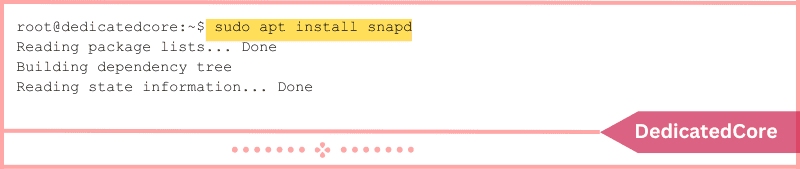 sudo apt install snapd output