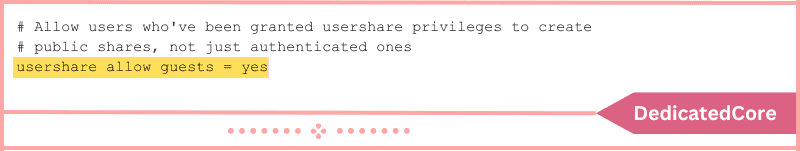 usershare allow guests