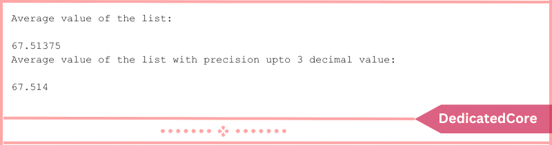 calculate average list in python by numpy average() method