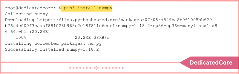 install numpy with python 3