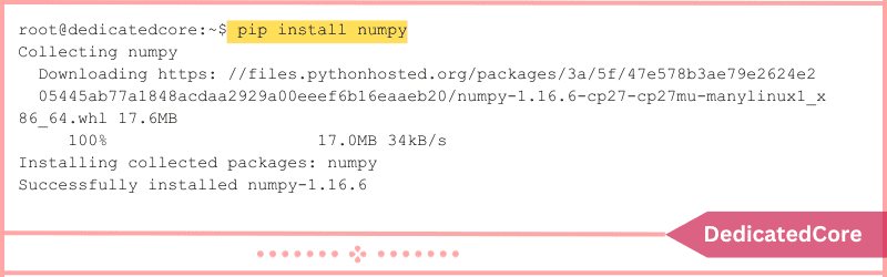 install numpy with python 2