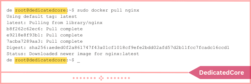 docker pull image in command line