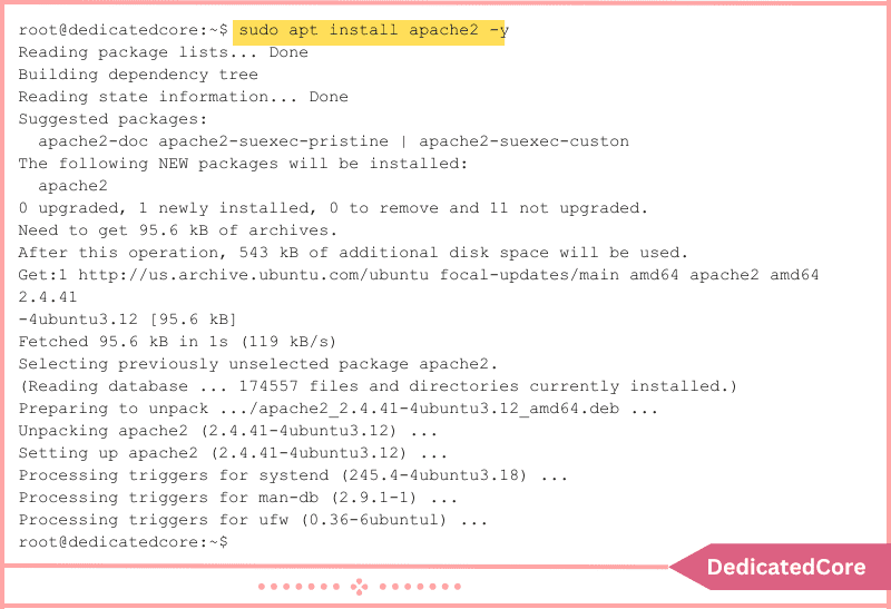 installing lamp apache server in ubuntu