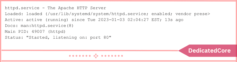 command to start and enable httpd service