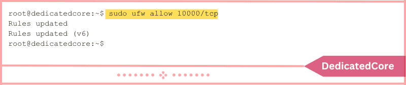 command to configure the firewall