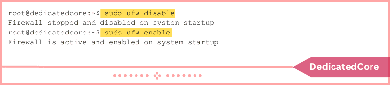 command to disable ufw firewall