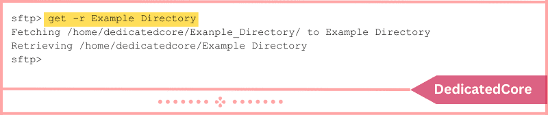 command to transfer directory from remote server to local system