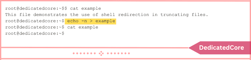 echo command to truncate file